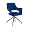 Armen Living Hadley Dining Room Accent Chair in Blue Velvet with Black Finish LCHDCHBLU - alternate 1